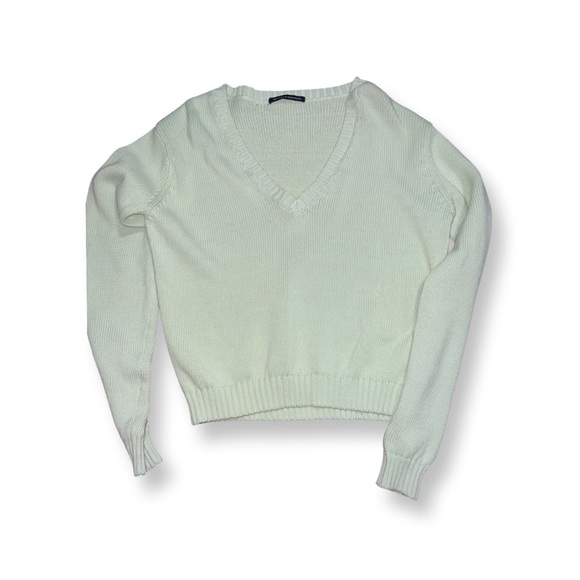 Brandy Melville V-Neck Sweater Light Green Lime Light Mint XS Longsleeve Knit. - Picture 2 of 13
